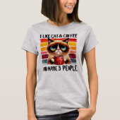 Sarcastic Cat Graphic T-shirt - Mijn kat, koffie & (Voorkant)