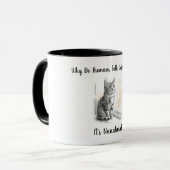 Sarcastic Cat: Why Do Humans Talk Before Coffee Mok (Voorkant links)
