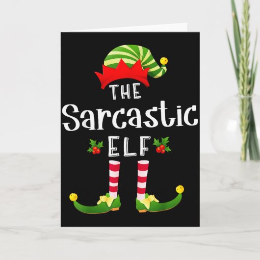 Sarcastic Christmas Elf Matching Pajama X-mas Part Kaart (Voorkant)
