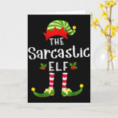 Sarcastic Christmas Elf Matching Pajama X-mas Part Kaart (Gele Bloem)