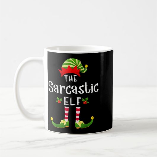 Sarcastic Christmas Elf Matching Pajama X-mas Part Koffiemok (Links)