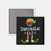 Sarcastic Christmas Elf Matching Pajama X-mas Part Magneet (Voorkant / Achterkant)