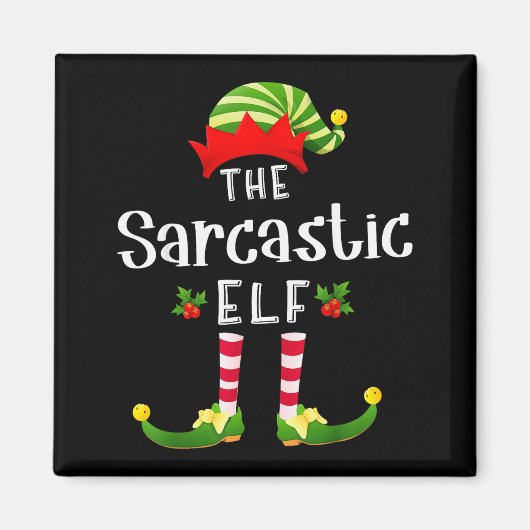 Sarcastic Christmas Elf Matching Pajama X-mas Part Magneet (Voorkant)
