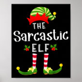 Sarcastic Christmas Elf Matching Pajama X-mas Part Poster (Voorkant)