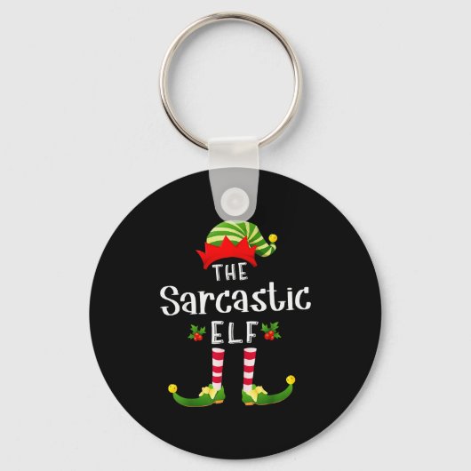 Sarcastic Christmas Elf Matching Pajama X-mas Part Sleutelhanger (Voorkant)