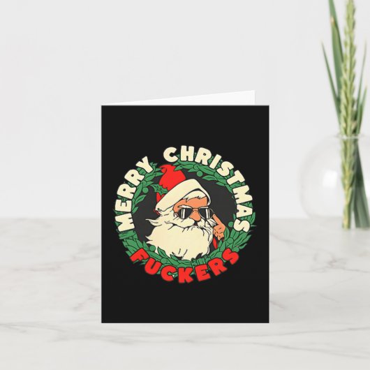 Sarcastic Christmas Merry Xmas Forer Funny Santa H Kaart (Voorkant)