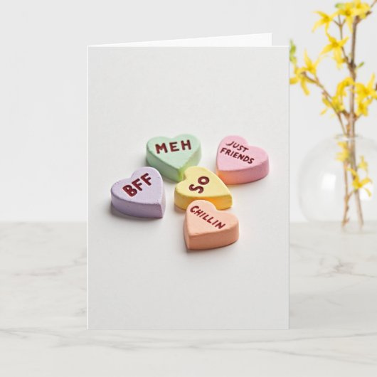 Sarcastic Conversation Hearts Card Kaart (Gele Bloem)