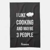 Sarcastic Cooking Gifts Chefs Cooks Personalized Theedoek (Verticaal)