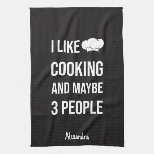 Sarcastic Cooking Gifts Chefs Cooks Personalized Theedoek (Verticaal)