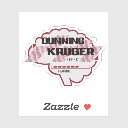 Sarcastic Dunning Kruger Effect Brain Illustratie Sticker (Vel)