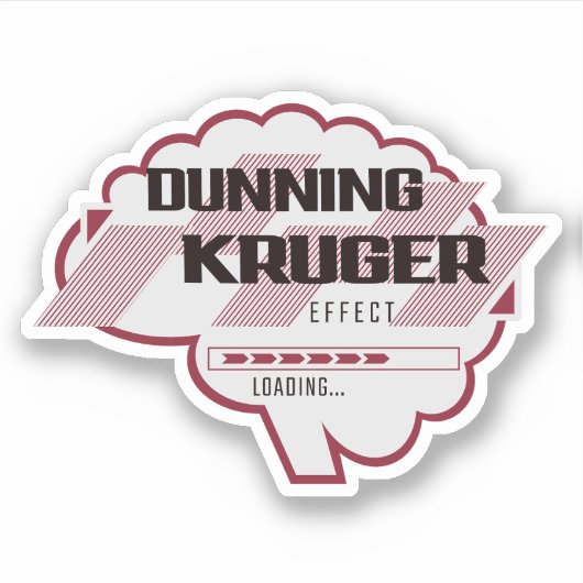 Sarcastic Dunning Kruger Effect Brain Illustratie Sticker (Voorkant)