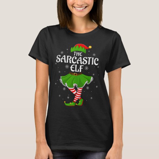 Sarcastic Elf Christmas Family Girls Women Elf Squ T-shirt (Voorkant)