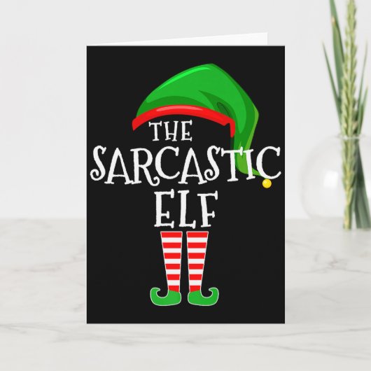 Sarcastic Elf Family Matching Group Christmas Prem Kaart (Voorkant)