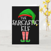 Sarcastic Elf Family Matching Group Christmas Prem Kaart (Gele Bloem)