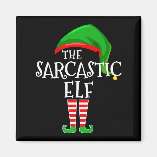 Sarcastic Elf Family Matching Group Christmas Prem Magneet (Voorkant)