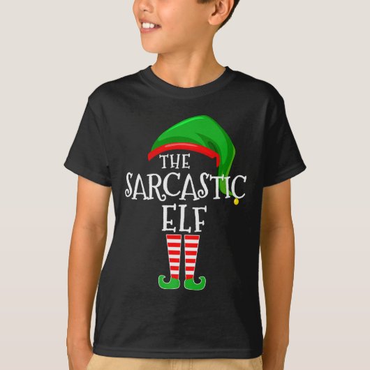 Sarcastic Elf Family Matching Group Christmas Prem T-shirt (Voorkant)