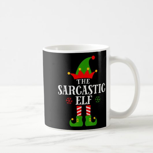 Sarcastic Elf Funny Matching Family Group Christma Koffiemok (Rechts)