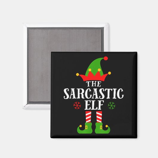 Sarcastic Elf Funny Matching Family Group Christma Magneet (Voorkant / Achterkant)