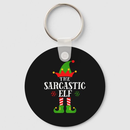 Sarcastic Elf Funny Matching Family Group Christma Sleutelhanger (Voorkant)