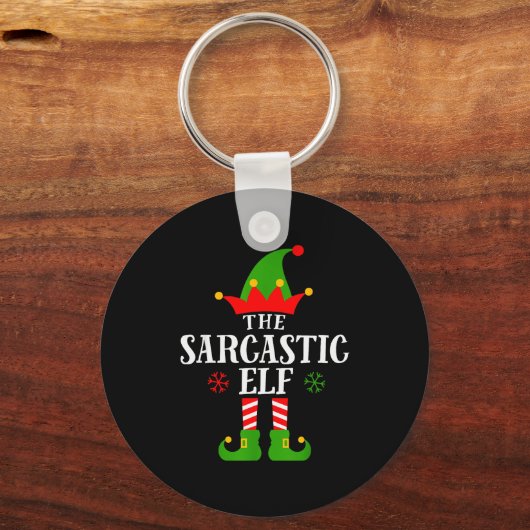 Sarcastic Elf Funny Matching Family Group Christma Sleutelhanger (Voorkant)
