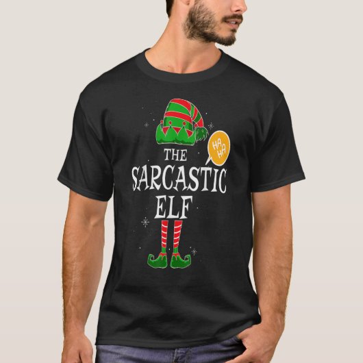 Sarcastic Elf Group Matching Family KerstHoli T-shirt (Voorkant)