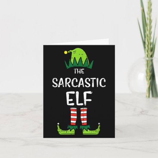 Sarcastic Elf Xmas Matching Christmas For Family M Kaart (Voorkant)