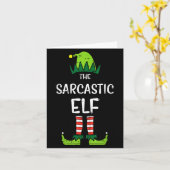 Sarcastic Elf Xmas Matching Christmas For Family M Kaart (Gele Bloem)