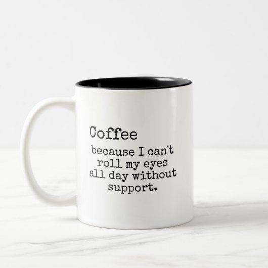 Sarcastic Eye-Roll Coffee Mug Tweekleurige Koffiemok (Links)