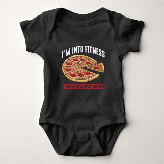 Sarcastic Fitness Pizza Workout Gym Funny Foodie Romper (Voorkant)