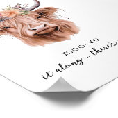 Sarcastic Floral Highland Koe Schattigee Badkamer  Poster (Hoek)