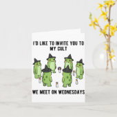 Sarcastic Frog Meme Funny Amphibian Cult Men And W Kaart (Gele Bloem)