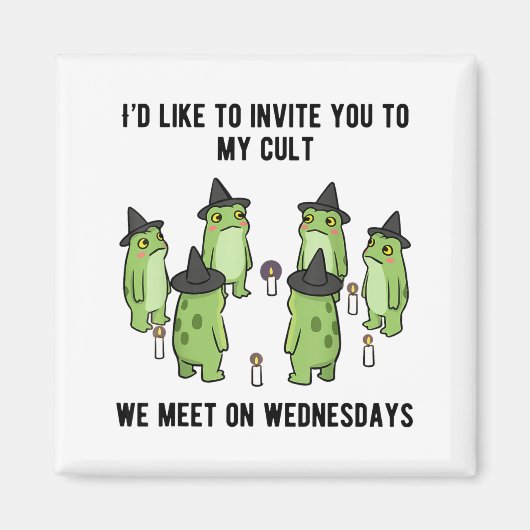 Sarcastic Frog Meme Funny Amphibian Cult Men And W Magneet (Voorkant)