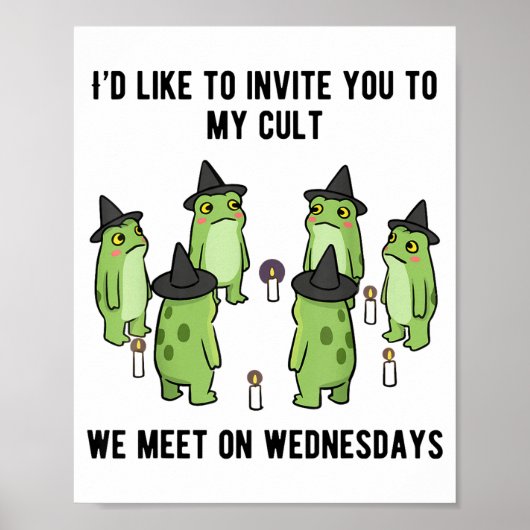 Sarcastic Frog Meme Funny Amphibian Cult Men And W Poster (Voorkant)
