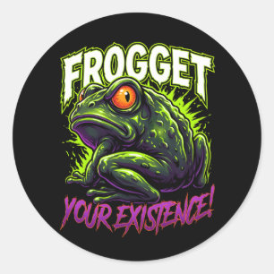Sarcastic Frog Vergeet Je Bestaan Funny Meme Ronde Sticker