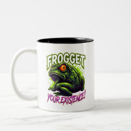 Sarcastic Frog Vergeet Je Bestaan Funny Meme Tweekleurige Koffiemok