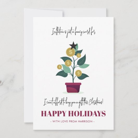 Sarcastic Funny Inflation 2022 kerstkaart Kaart (Voorkant)