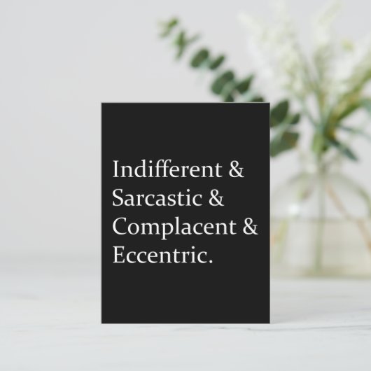 Sarcastic Funny List Design Briefkaart (Staand voorkant)