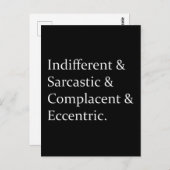 Sarcastic Funny List Design Briefkaart (Voorkant / Achterkant)
