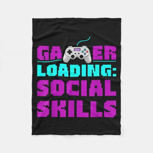 Sarcastic Gamer Loading Social Skills Funny Video Fleece Deken (Voorkant)