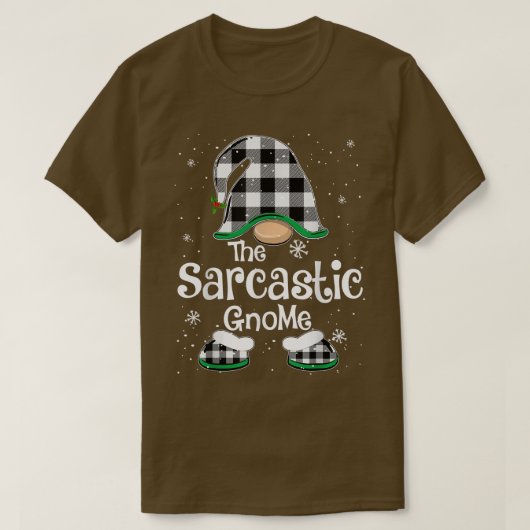 Sarcastic Gnome Buffalo Play Matching Family Chri T-shirt (Design voorkant)