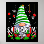 Sarcastic Gnome Christmas Pajamas Matching Family Poster (Voorkant)