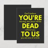 Sarcastic Goodbye , You are Dead to Us, Coworker Bedankkaart (Voorkant / Achterkant)