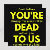 Sarcastic Goodbye , You are Dead to Us, Coworker Save The Date (Voorkant / Achterkant)