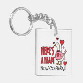 Sarcastic Goose Heart Balloon Funny Valentine Sleutelhanger (Voorkant Links)