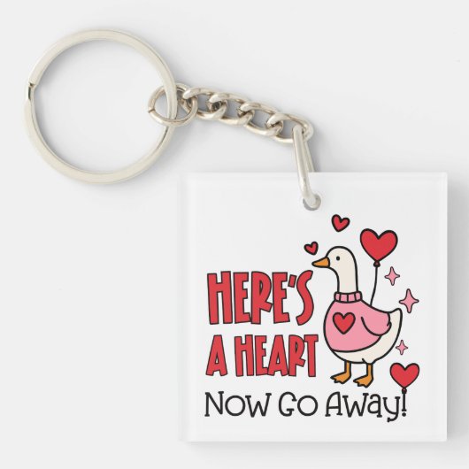 Sarcastic Goose Heart Balloon Funny Valentine Sleutelhanger (Voorkant)
