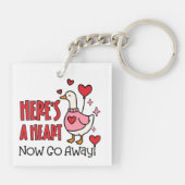 Sarcastic Goose Heart Balloon Funny Valentine Sleutelhanger (Achterkant)