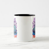 Sarcastic Hippo I Sit On Problems Funny Meme Tweekleurige Koffiemok (Center)