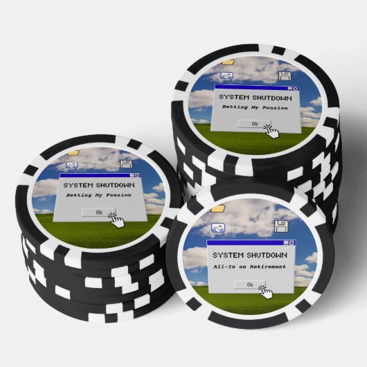 Sarcastic IT Retirement System Shutdown Betting Poker Chips (Opstapeling)