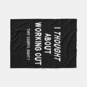 Sarcastic Lazy Workout Saying Funny Working Out Mo Fleece Deken (Voorkant (Horizontaal))