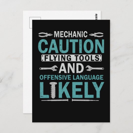 Sarcastic Mechanic Funny Garage Workshop Husband Briefkaart (Voorkant / Achterkant)